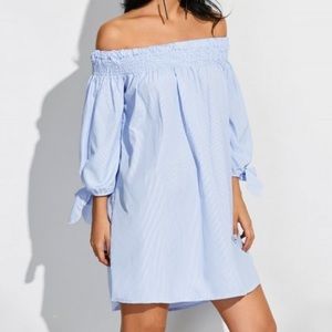 DO + BE Off the Shoulder Striped Dress